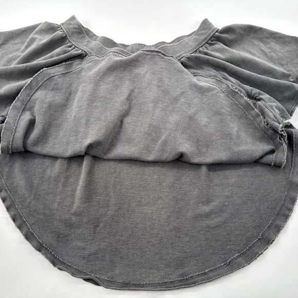 Free People Poncho Sweatshirt Off the ShoulderTop Womens Small Boho Distressed - Picture 10 of 11